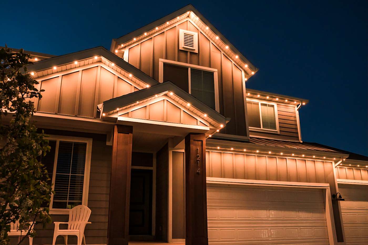 Permanent exterior lighting installation, Gallatin Valley